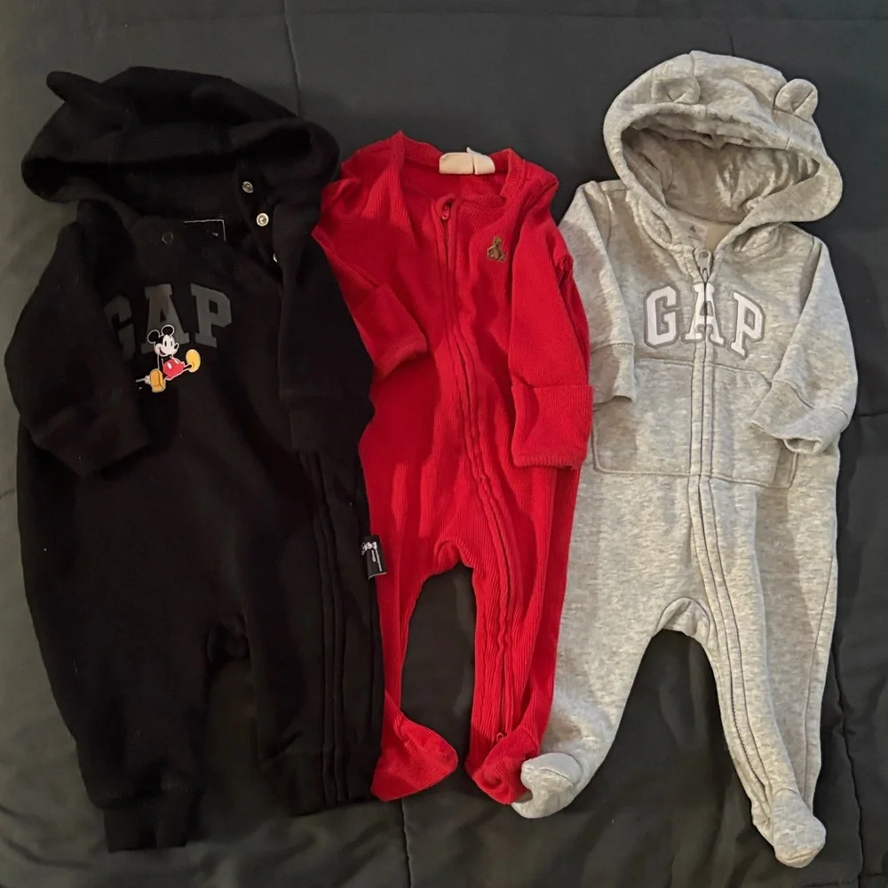 GAP Red Baby Footed One-Piece with Front Zip
